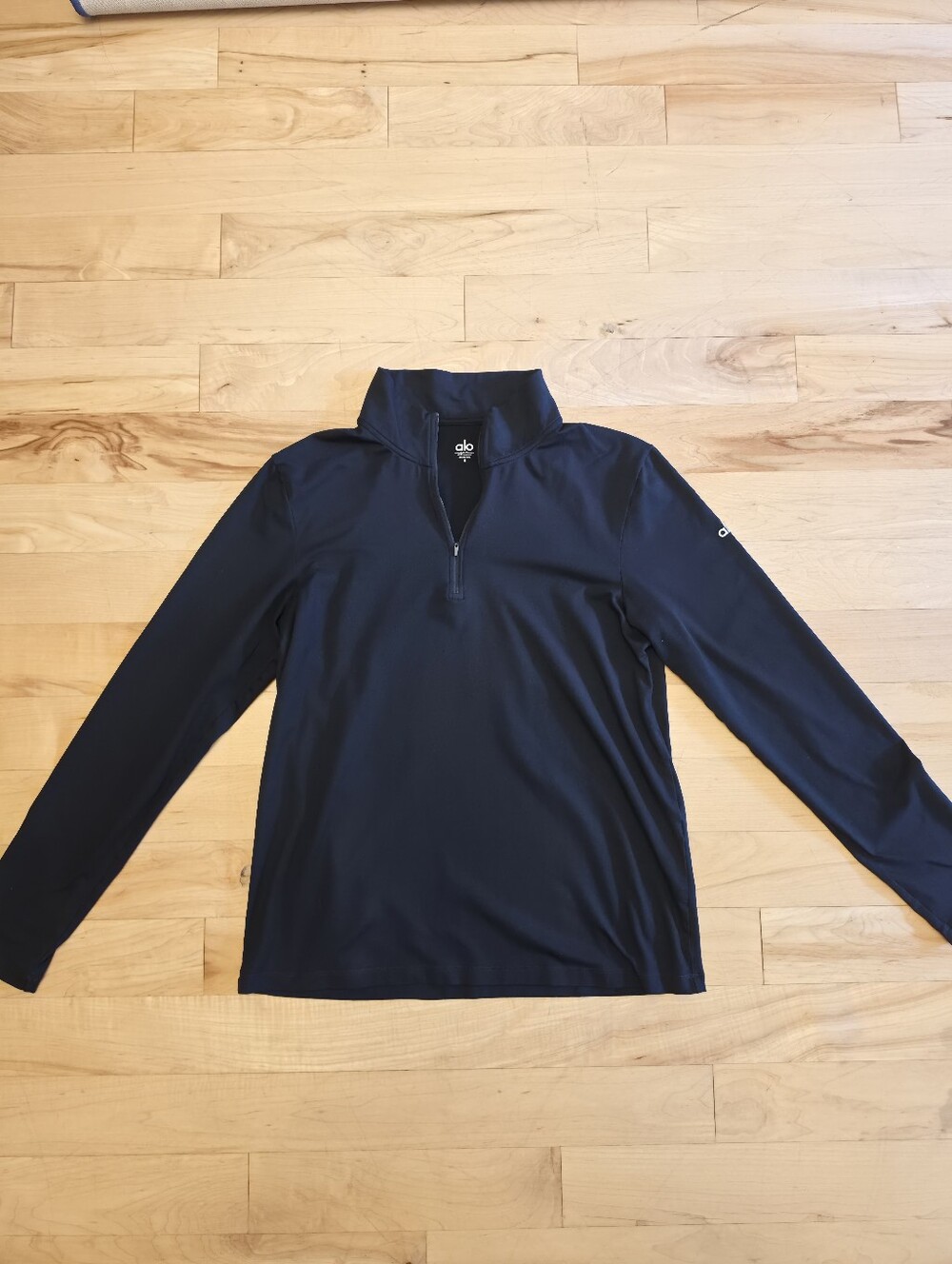 Alo Yoga Conquer Quarter 1/4 Zip Reform Long Sleeve Black Men's Small